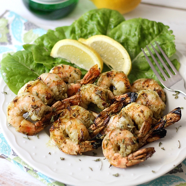 Grilled Pesto Shrimp Skewers - Suburban Simplicity