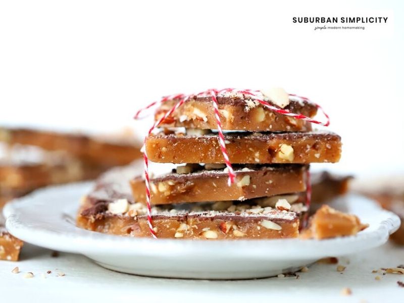 Are you looking for the best Almond Roca recipe? This is it! Perfect every time. The rich caramel covered with smooth chocolate and smashed almonds is delicious and contains no corn syrup.