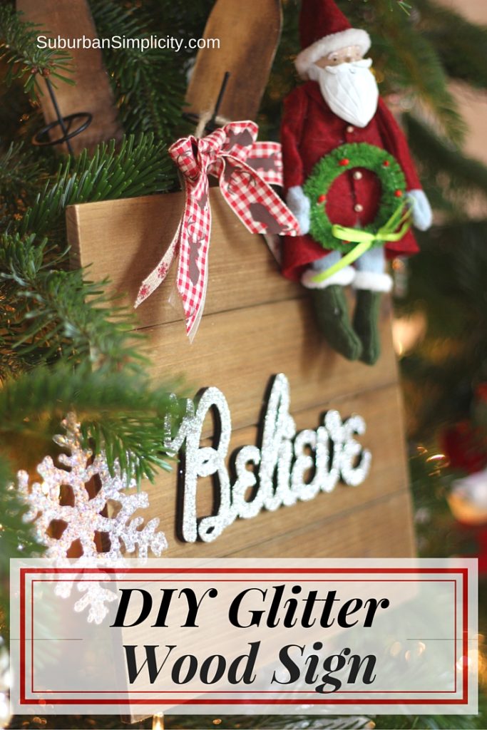 DIY Glitter Wood Sign