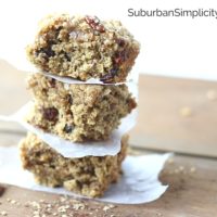 Fresh baked Cherry Oatmeal Bars stacked