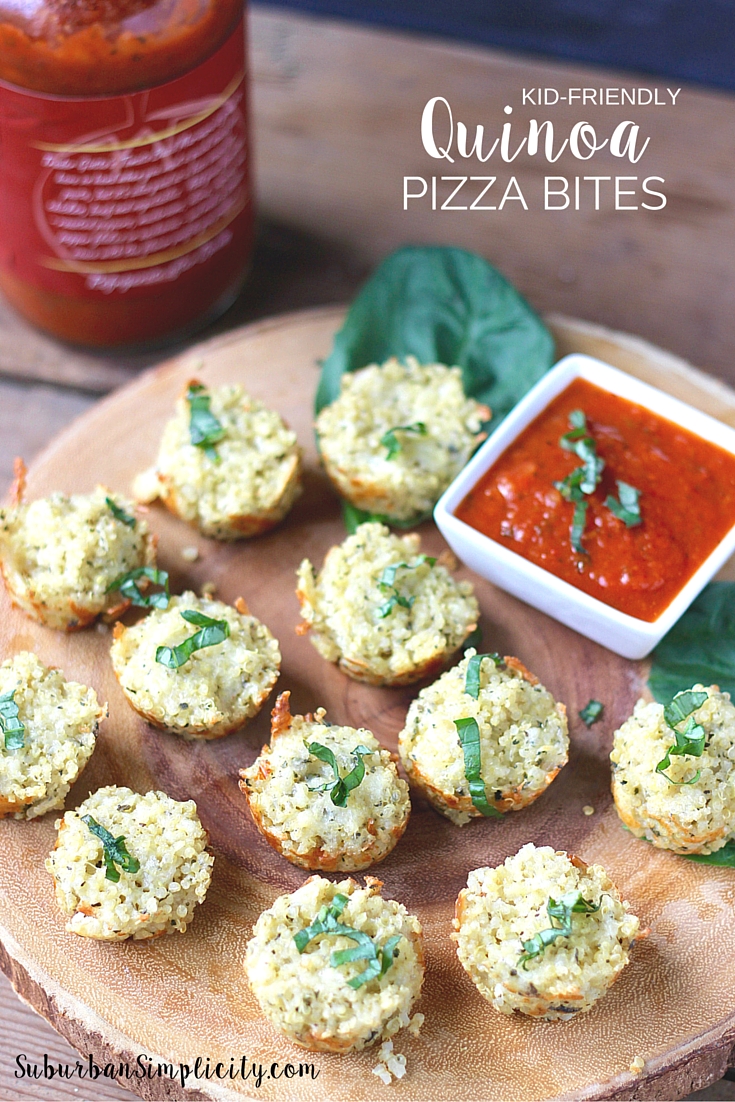 This healthy, gluten free recipe idea is a kid pleaser! Quinoa Pizza Bites make a nutritious meal or snack the whole family will love. The perfect pizza alternative that’s so easy to make.