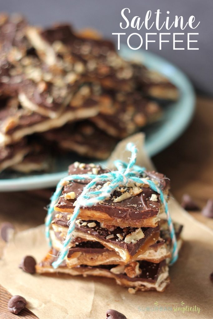 Stacked Saltine cracker toffee