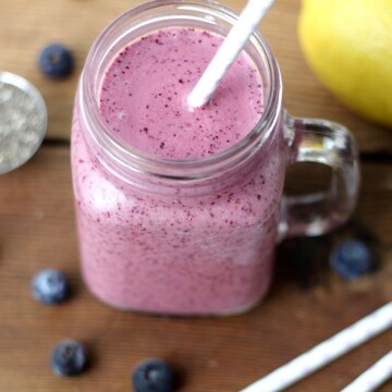 This Metabolism Boosting Blueberry Lemon Smoothie is the perfect way to start your day. It’s slightly tart yet sweet and full of antioxidants and fat burning goodness!