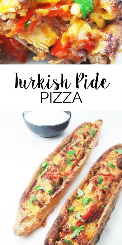 Turkish Pide Pizza With Chicken Cheddar And Red Peppers Turkish Pide Pizza With Chicken Cheddar And Red Peppers