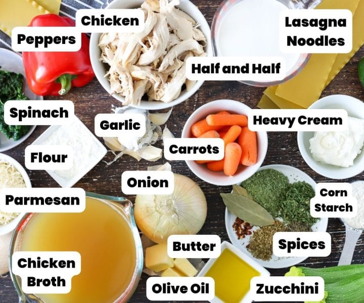 ingredients to make lasagna soup