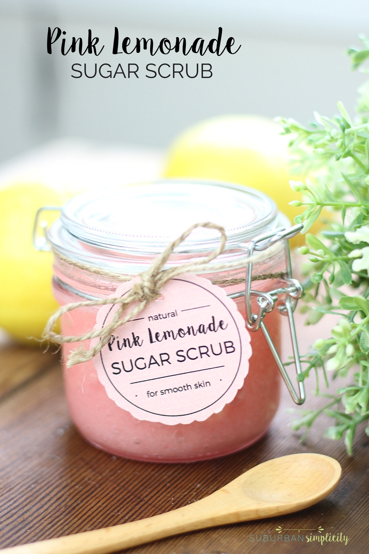 Homemade Pink Lemonade Sugar Scrub is an easy DIY to pamper yourself or give as a lovely gift. It’s all natural and smells wonderful!