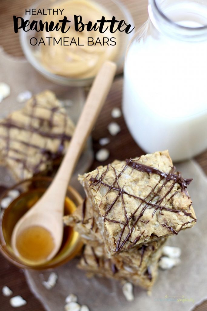 Easy Peanut Butter Oatmeal Bars are a delicious recipe idea your whole family will love! A healthy grab and go breakfast or after school snack!