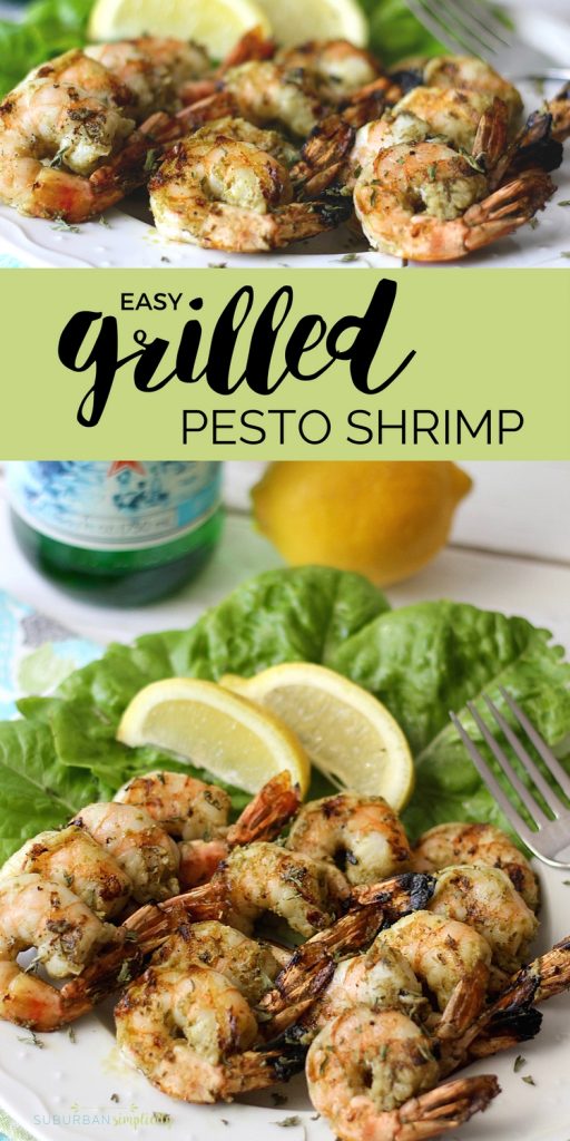 Grilled Pesto Shrimp Skewers are a perfect summer recipe idea! Easy to make, healthy and please a crowd. Skewers are for much more than beef and chicken!