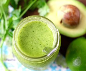 This 5-minute Healthy Avocado Cilantro Lime Dressing is a flavorful way to dress your salads or rice bowls. It's dairy-free, gluten-free, paleo-friendly, keto, and heart-healthy! Oh, it's also Whole30!