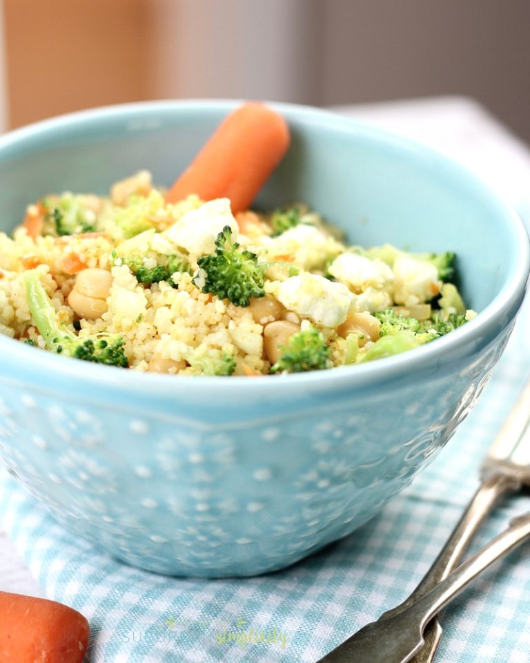Delicious Curried Couscous Salad with Broccoli and Feta Suburban