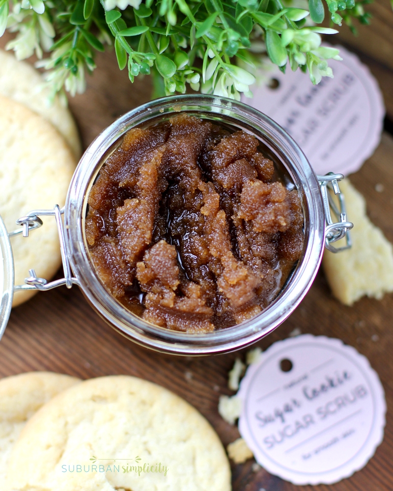 This easy DIY Sugar Cookie Sugar Scrub smells amazing and gives you naturally soft skin.  It also makes a wonderful gift. FREE printable gift tags included!