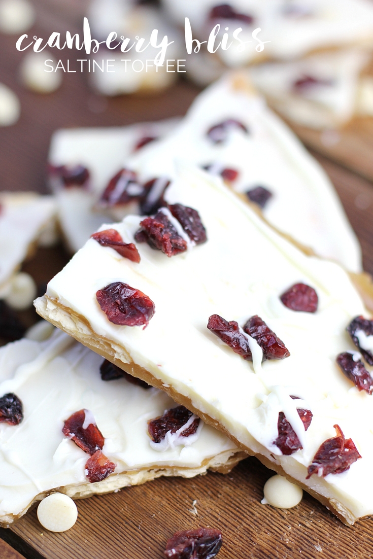pieces of Cranberry Saltine toffee 