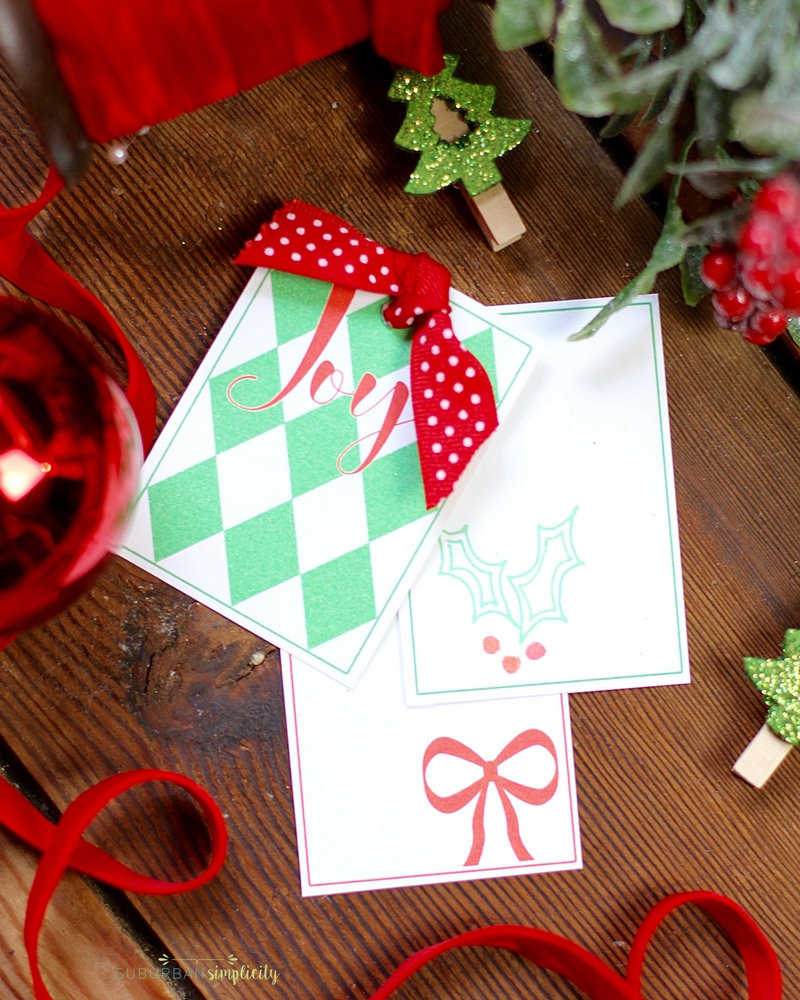 Top your gifts with these Free Printable Christmas Gift Tags for a personal touch.  This holiday DIY is just what you need to make your presents festive and bright! #Christmas #printables