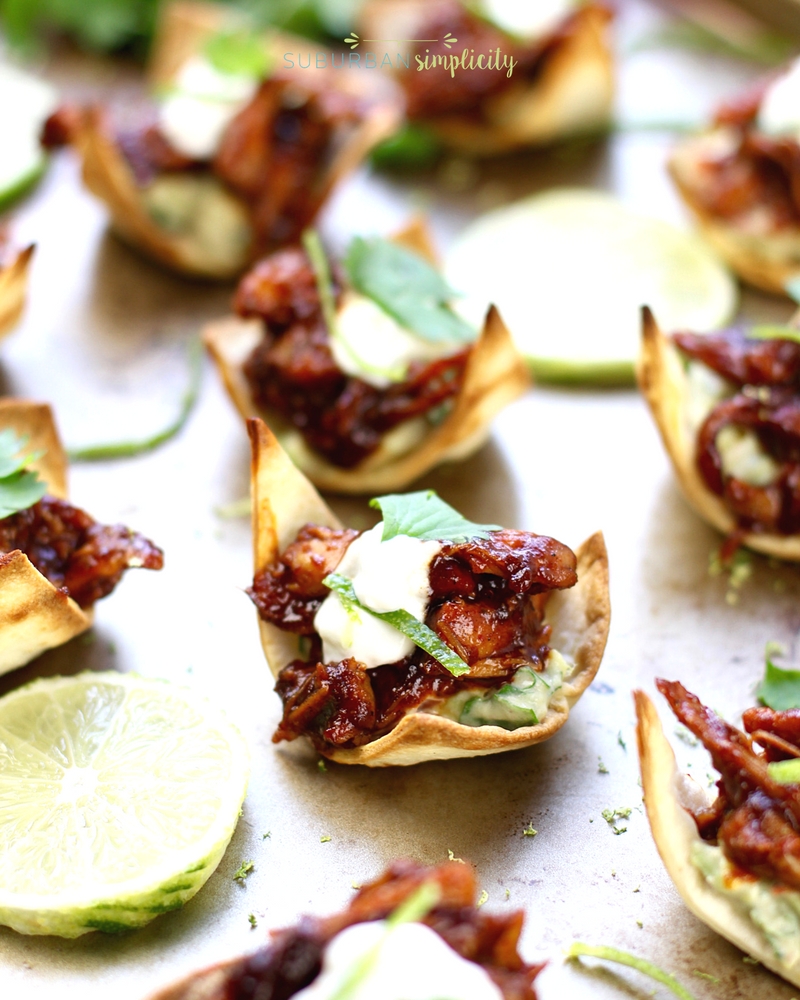 bite sized Chicken Chipotle Tostada