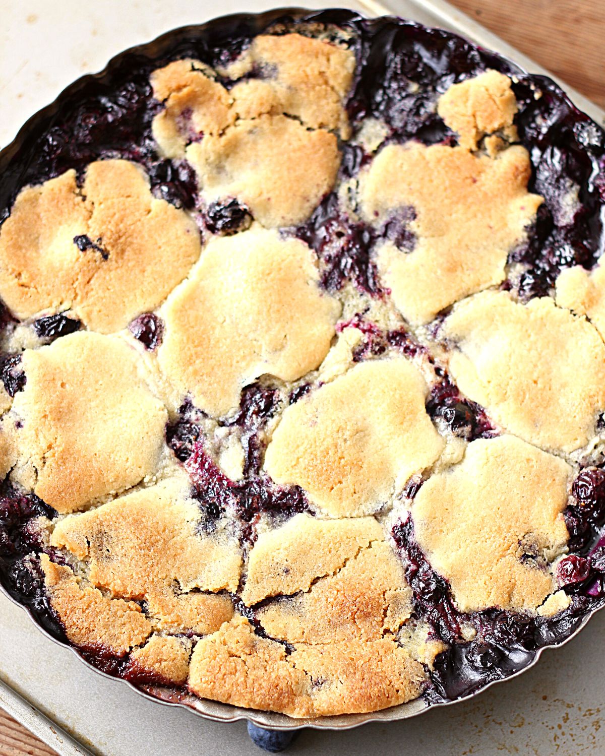 Blueberry Cobbler Recipe with Cookie Dough Crust - Suburban Simplicity