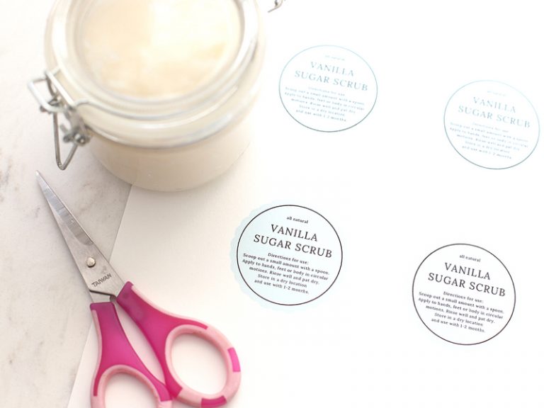 DIY Vanilla Sugar Scrub with Printable Labels - Suburban Simplicity