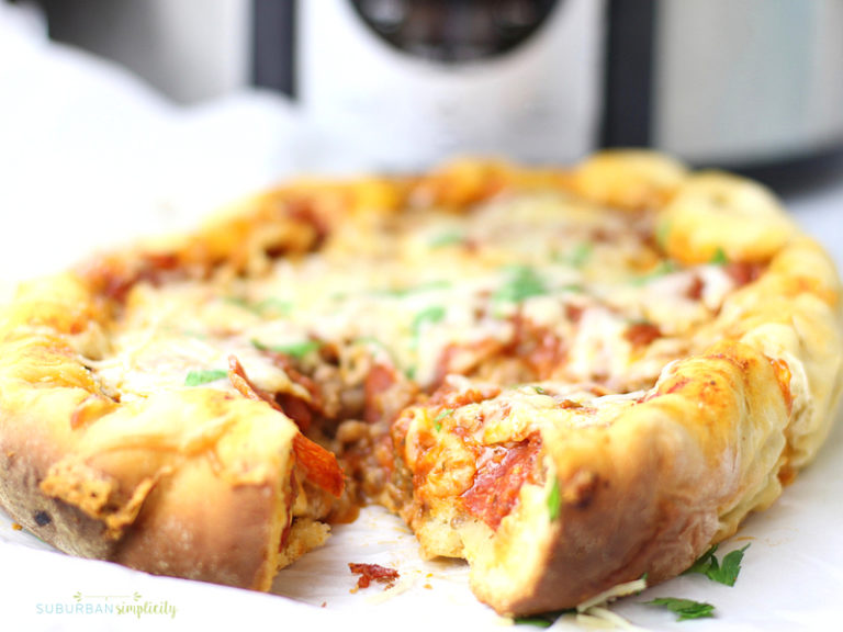 Crock Pot Pizza with Deep Dish Crust Suburban Simplicity
