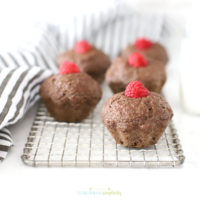 Cinnamon Bun Flaxseed Muffins on a counter top.
