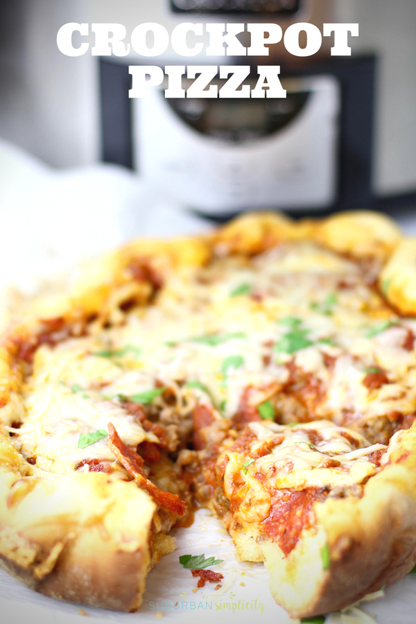 You have to try this Crockpot Pizza recipe! It's a deep dish pizza that's absolutely amazing. What could be easier than crispy pizza in your slow cooker!