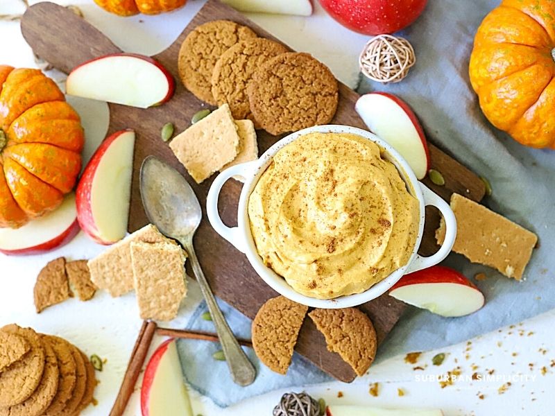 Top view of pumpkin dip