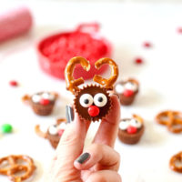 Here's one of the cutest holiday treats! Reese's Reindeer are so easy to make and have that salty sweet combo everyone loves!