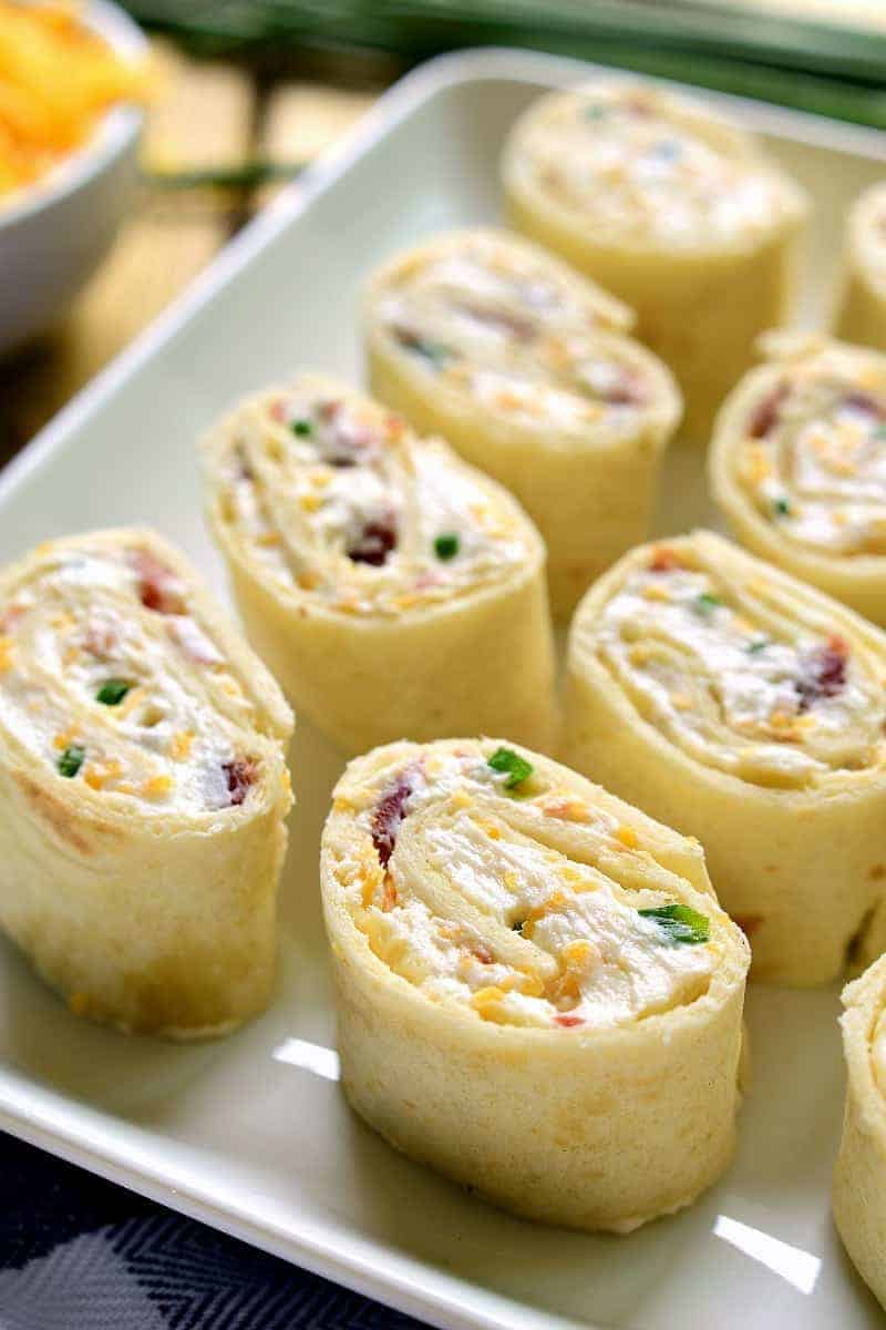 Bacon cheddar pinwheels for the holidays