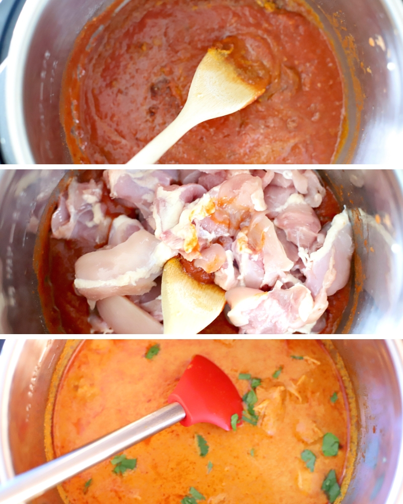 Steps to make Instant Pot Butter Chicken