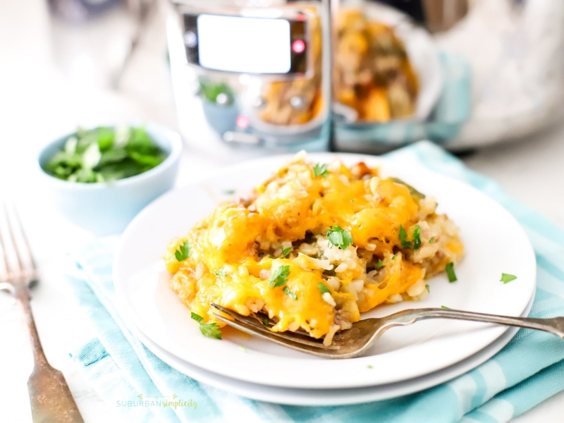 Crock Pot Tater Tot Casserole on a plate.