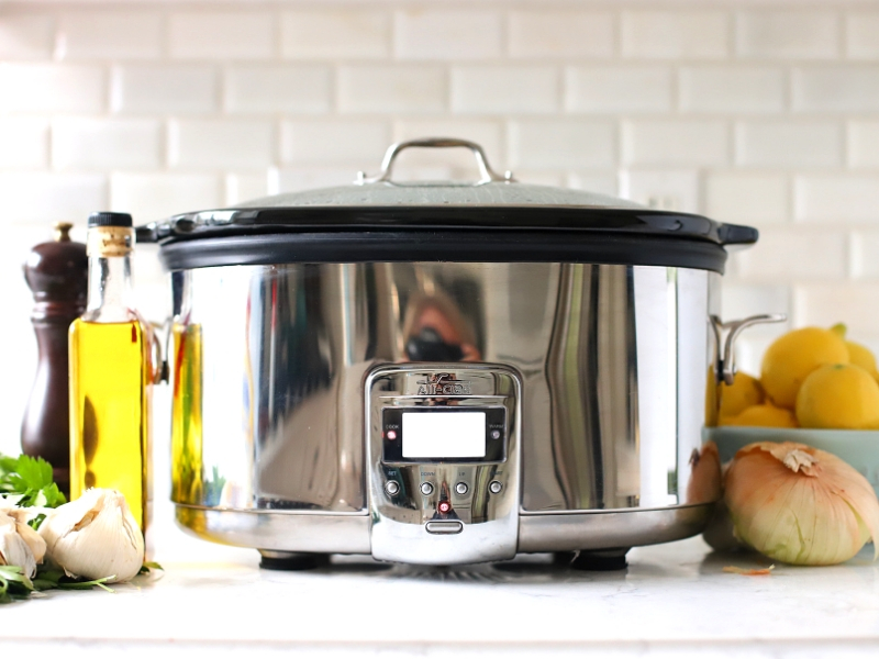 Crock Pot sitting on the kitchen counter