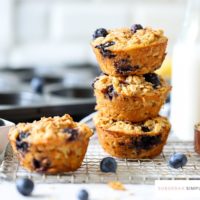 3 baked oatmeal cups stacked