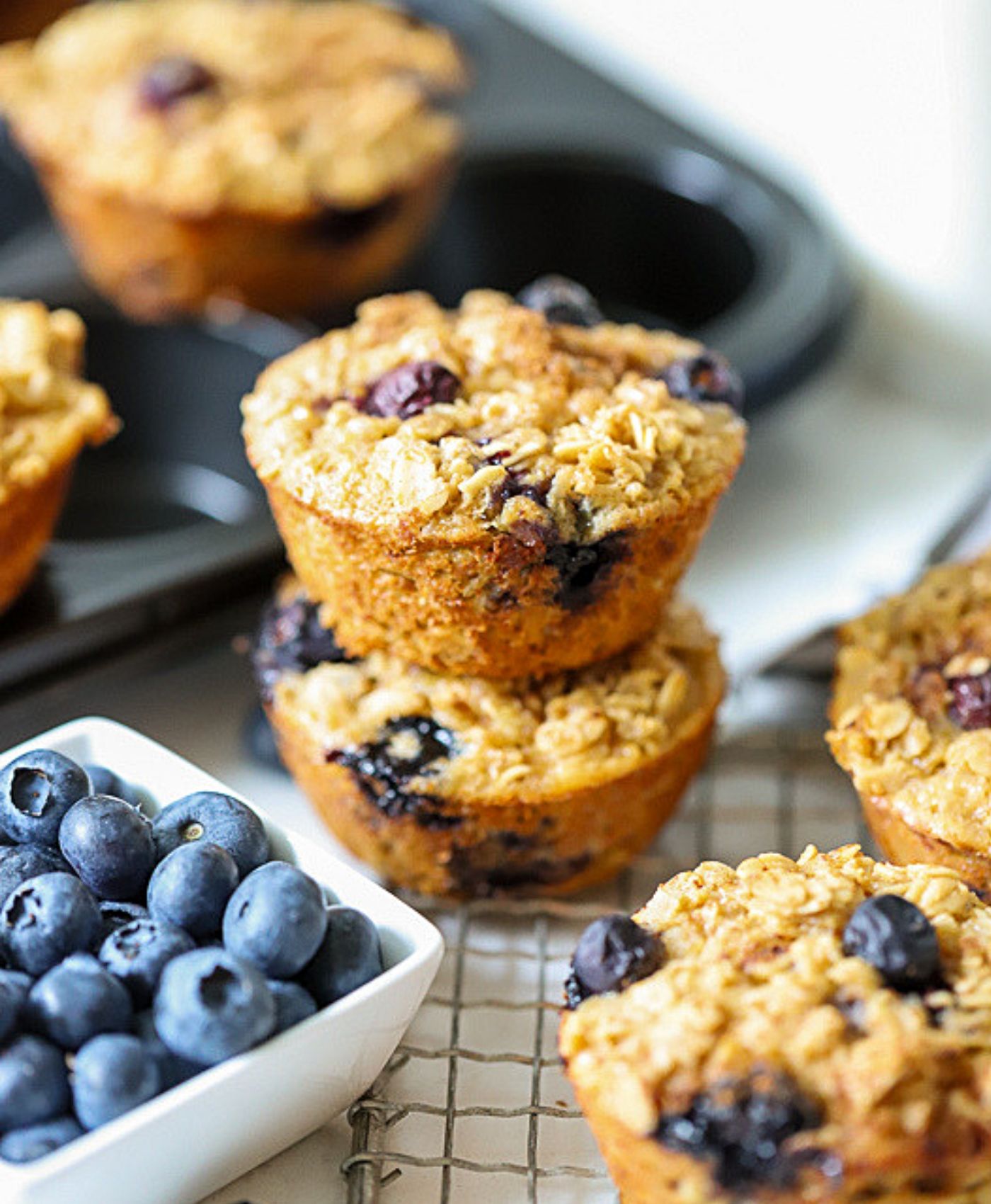Stacked baked oatmeal cups
