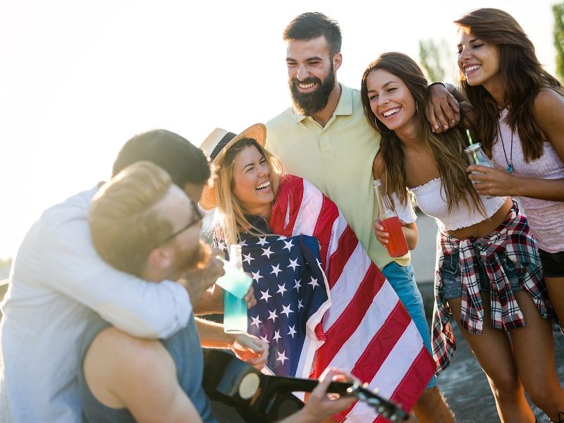 People celebrating 4th of July