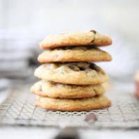 5 Chocolate Chip Cookies stacked together