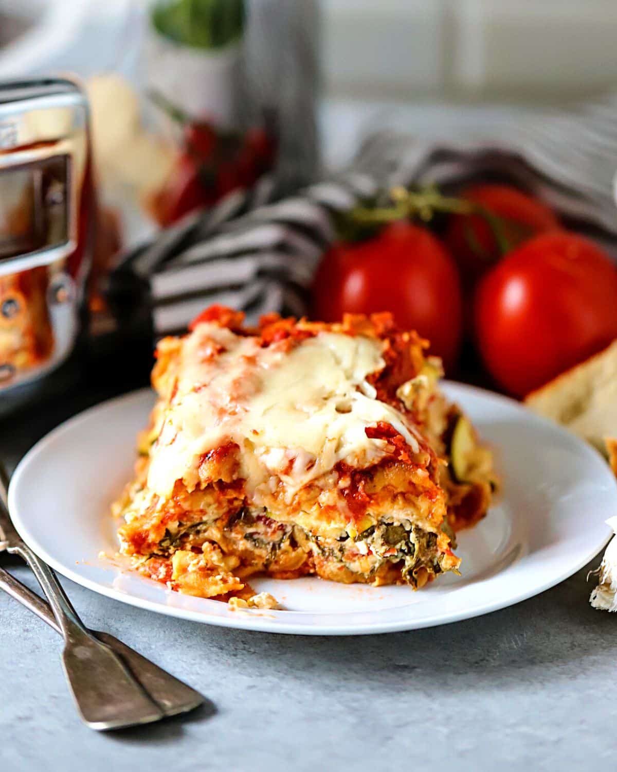 Easy Crock Pot Vegetable Lasagna Recipe - Suburban Simplicity