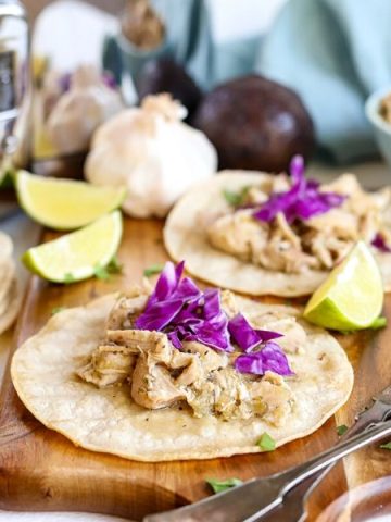 With only 5 ingredients, this easy Crock Pot Salsa Verde Chicken becomes a flavor-packed and slow-cooked recipe that excites your whole family at dinner time!
