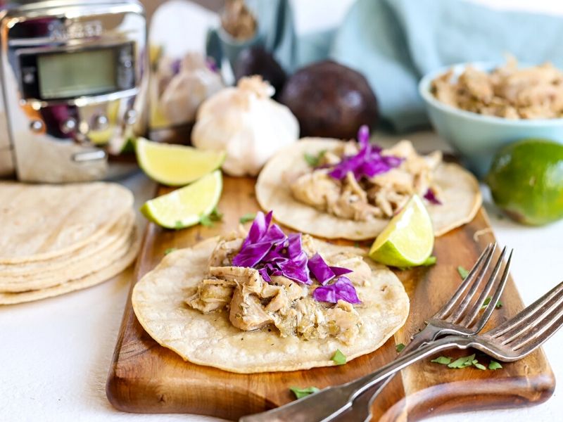 With only 5 ingredients, this easy Crock Pot Salsa Verde Chicken becomes a flavor-packed and slow-cooked recipe that excites your whole family at dinner time!