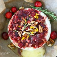 Baked Cranberry Brie plated to serve