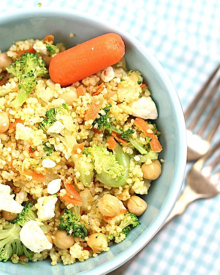 Delicious Curried Couscous Salad with Broccoli and Feta Suburban