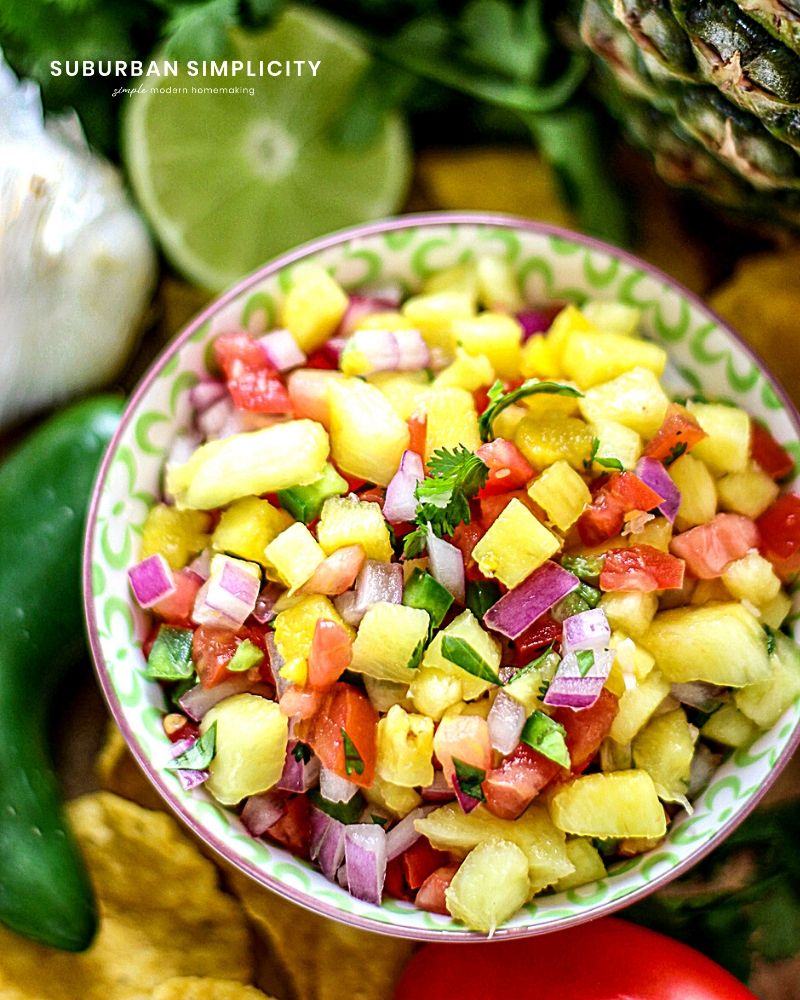 Pineapple salsa in a bowl