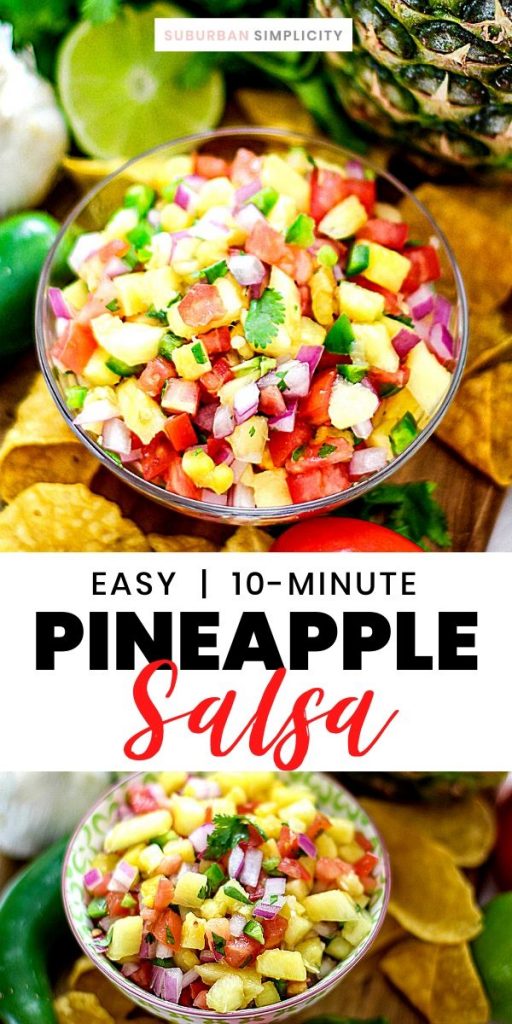 Fresh Pineapple Salsa is an incredibly easy recipe that wows both in flavor, and it's colorful presentation. With a few simple ingredients, you have a healthy snack, appetizer, or recipe topper that's not only flavorful; it's light and 100% delicious!
