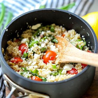 Mediterranean Quinoa salad in a pot