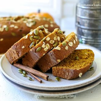 Pumpkin bread on a plate