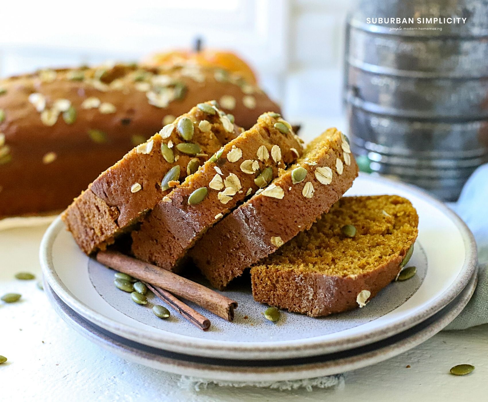 Pumpkin bread on a plate