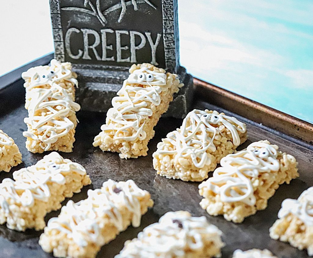 Mummy rice Krispies Treats on a try