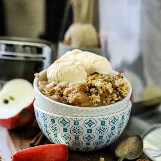 Crockpot Apple Dump Cake in a bowl