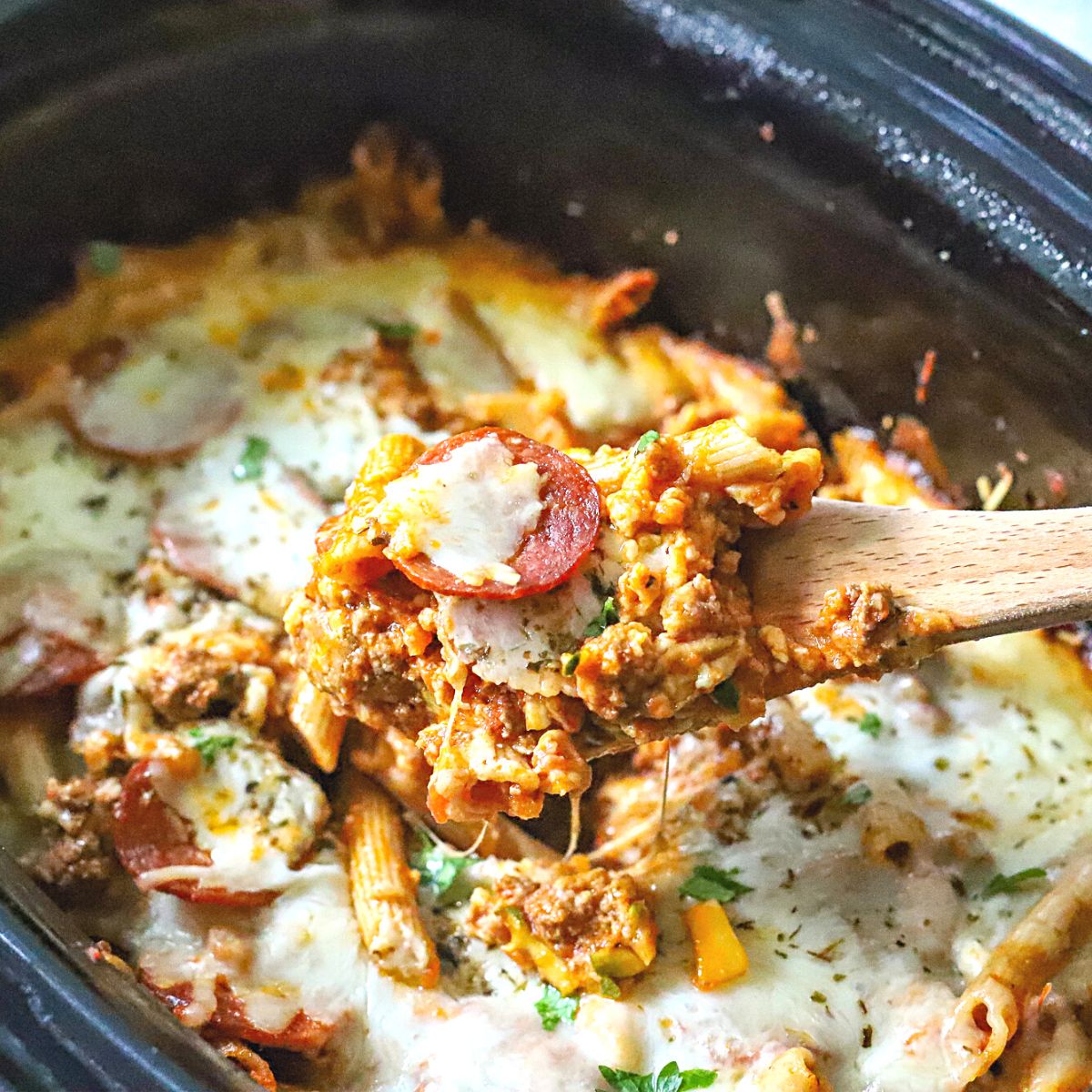 Easy Crockpot Pizza Casserole Everyone Loves! Suburban Simplicity