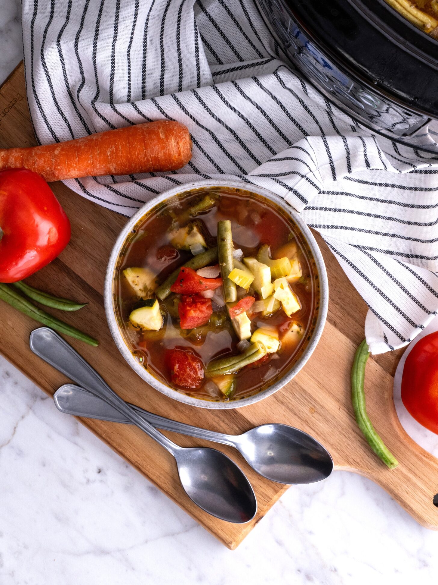 vegetable soup in a bowl