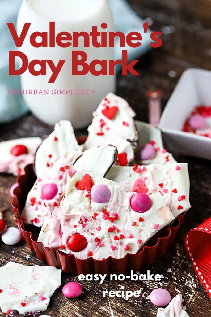 For an easy and fun Valentine’s Day treat, make a batch of Valentine’s Day Chocolate Bark! This no-bake recipe is perfect for kids or that someone special.