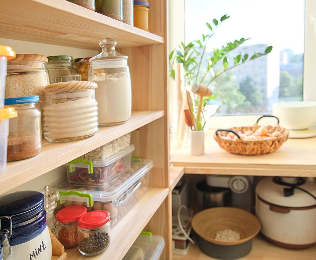 I tried to organize my very small pantry with these stackable bins I found.  Any tips on how to store the ziploc bags / garbage bags? Or any other tips  in general