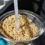 Brown Rice being rinsed